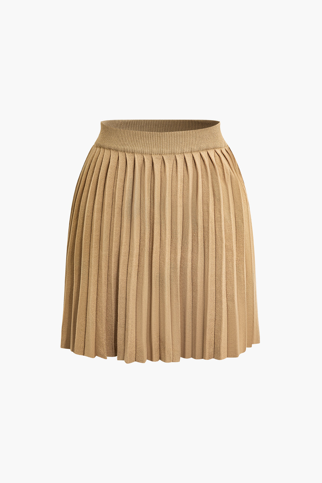 Basic V-neck Bra Top And Pleated Mini Skirt Set