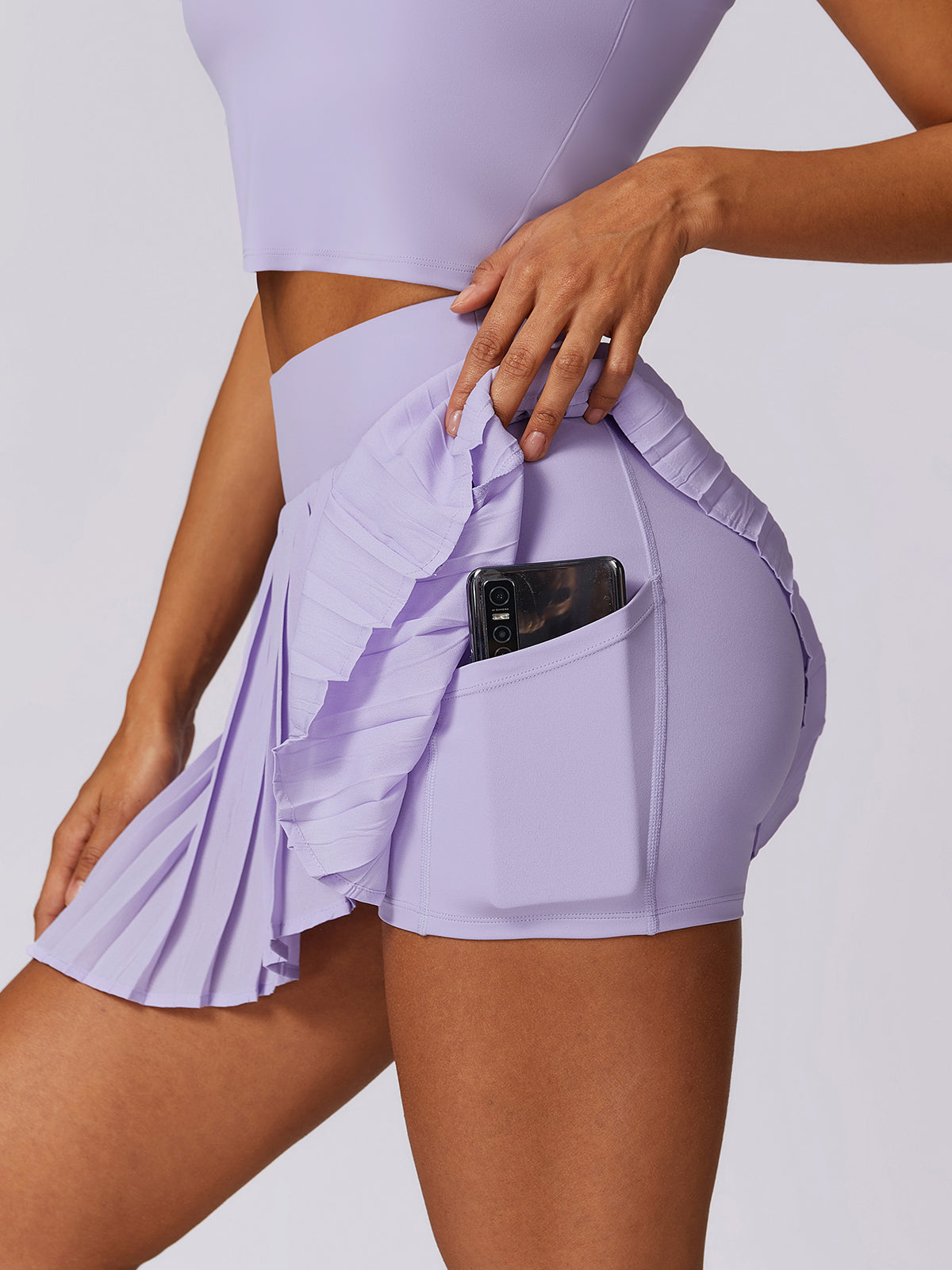 Kylie Pleated Pockets Active Skirt